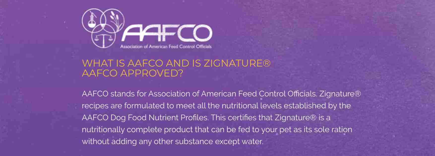 Zignature aafco hotsell